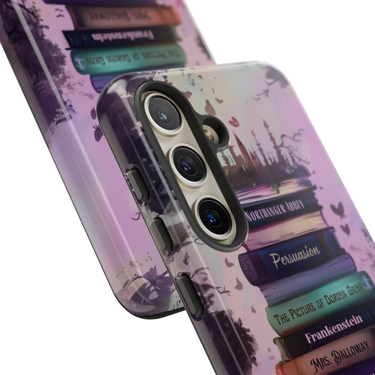 Purple Enchantment - Personalized Bookshelf Dark Fantasy Phone Case with Custom Bookshelf