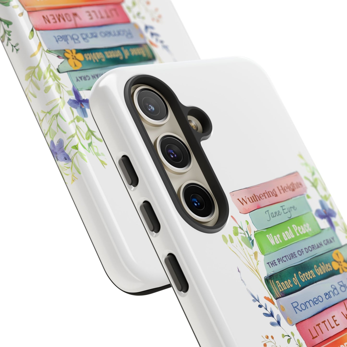 Cottage Library - Personalized Book Lover Phone Case with Custom Floral Bookshelf Design