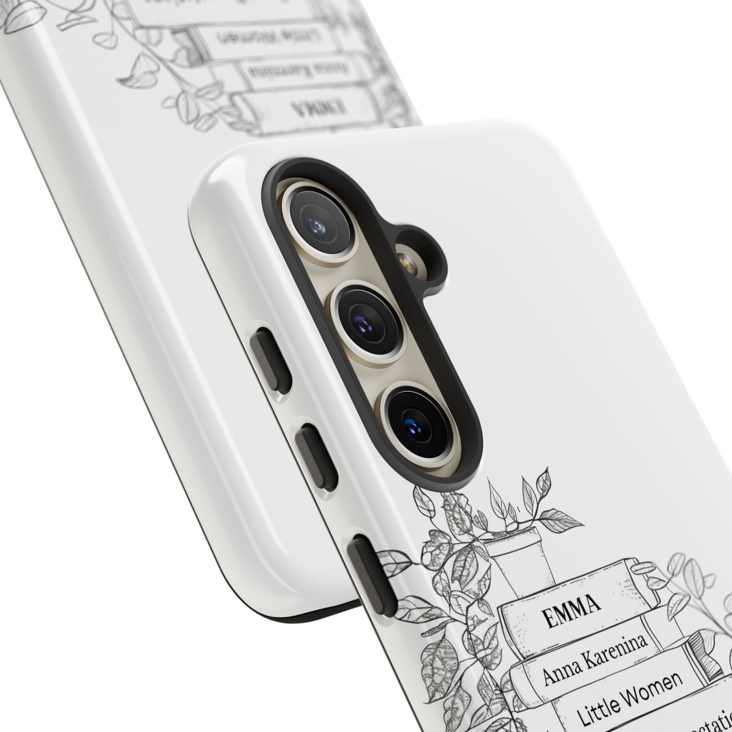 Plants and Classics - Personalized Favorite Book Plant Phone case with Minimal Custom Bookshelf