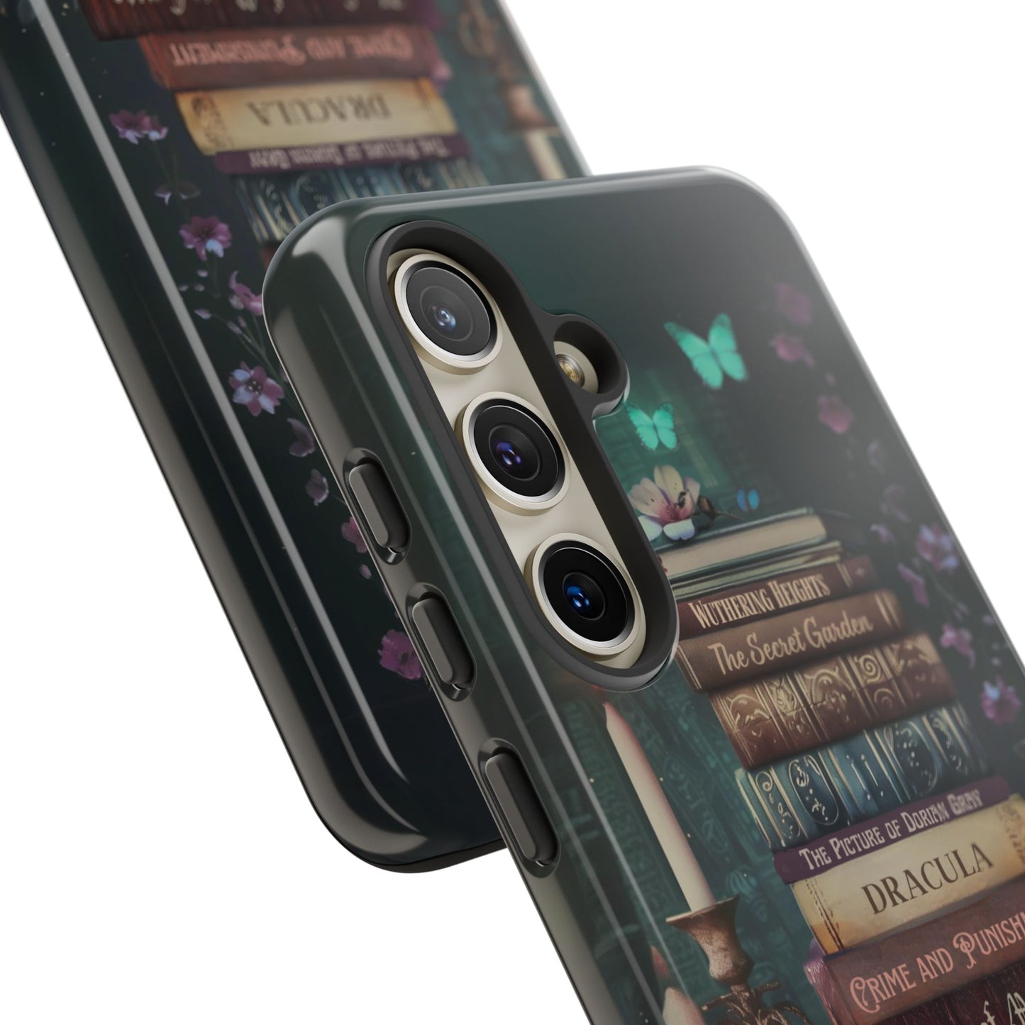 Books and Butterflies - Personalized Favorite Book Phone Case with Custom Bookshelf