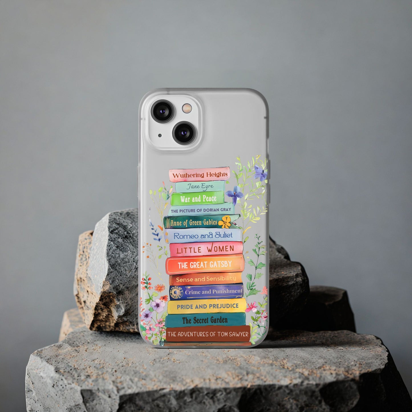 Cottage Library - Personalized Book Lover Phone Case with Custom Floral Bookshelf Design