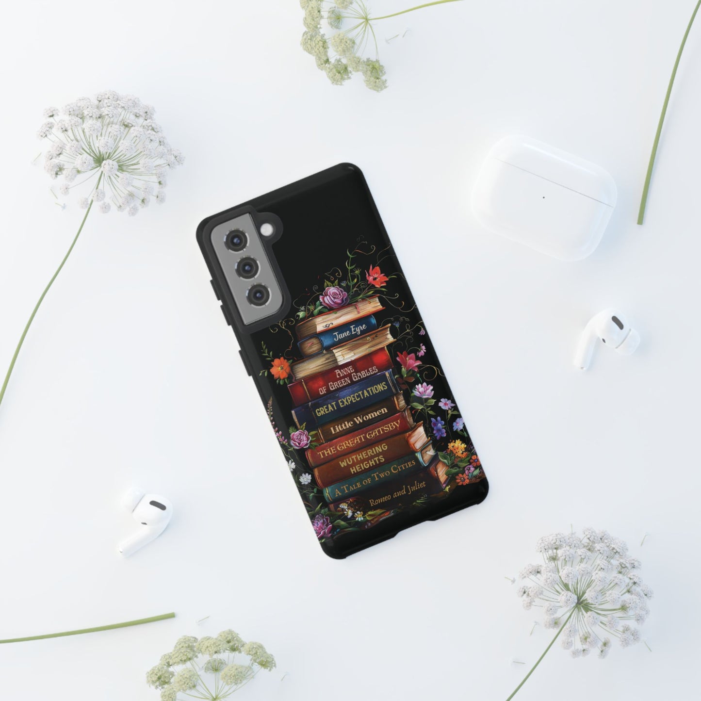 Eclipse Petals - Personalized Favorite Book Phone Case with Custom Bookshelf