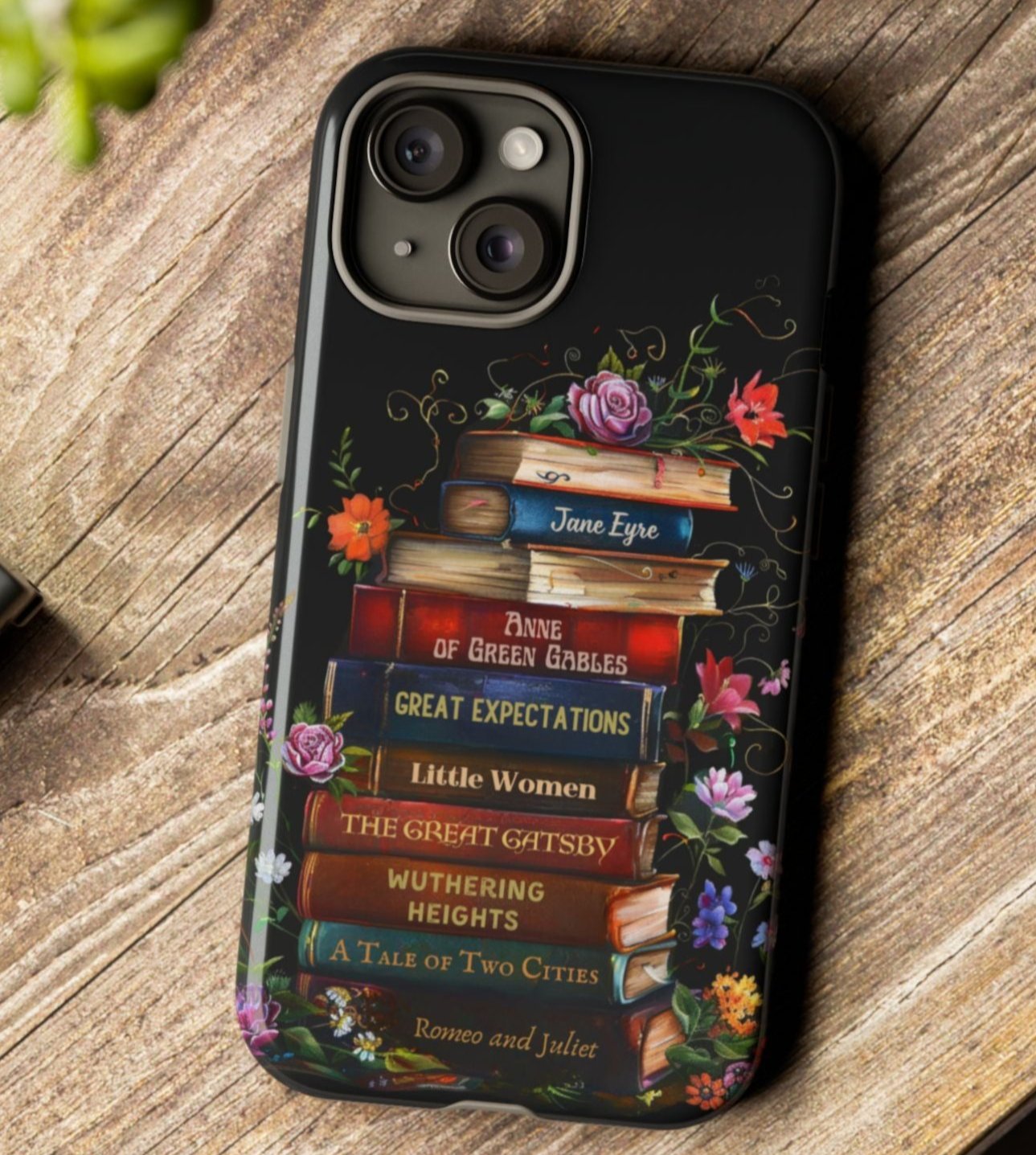 Eclipse Petals - Personalized Favorite Book Phone Case with Custom Bookshelf