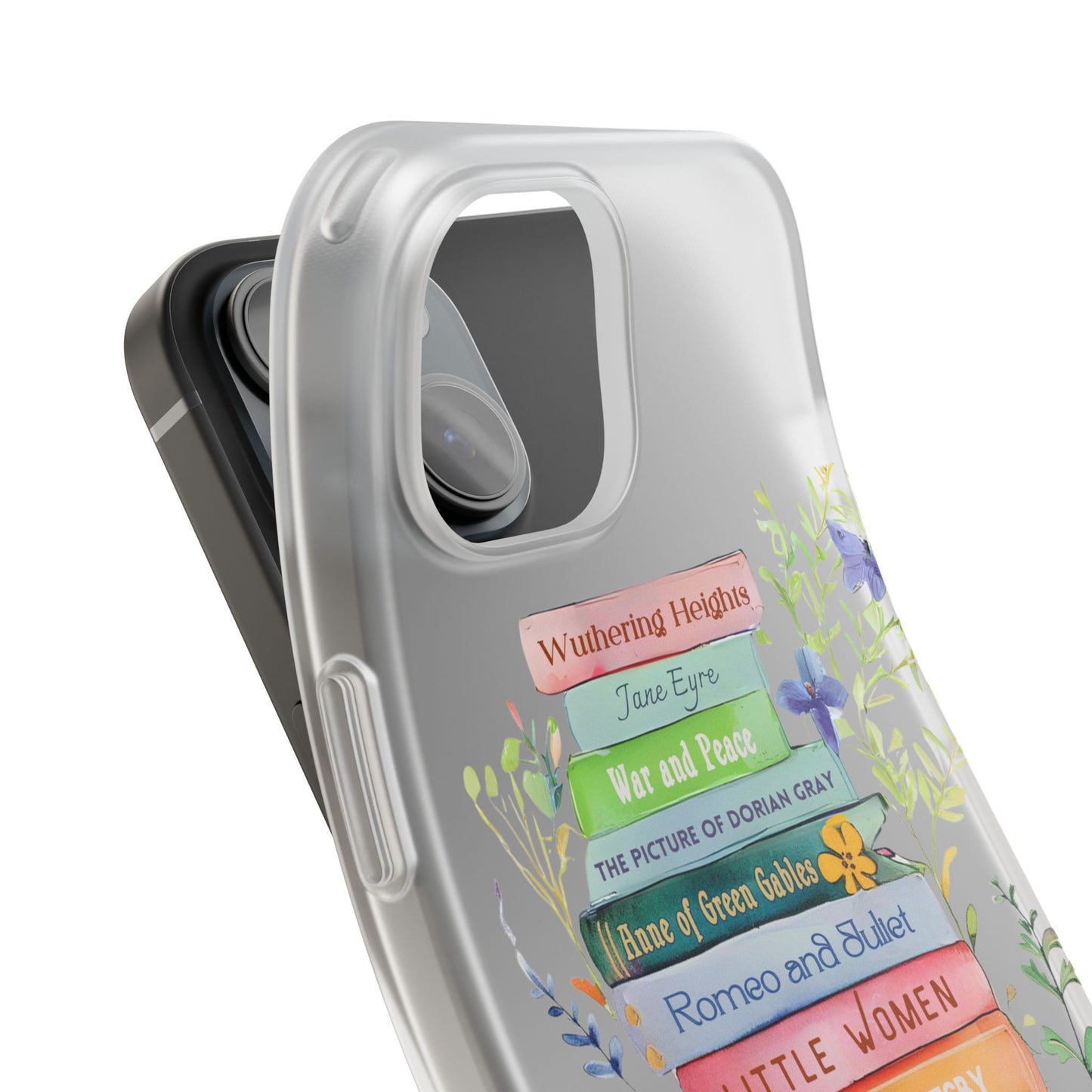 Cottage Library - Personalized Book Lover Phone Case with Custom Floral Bookshelf Design