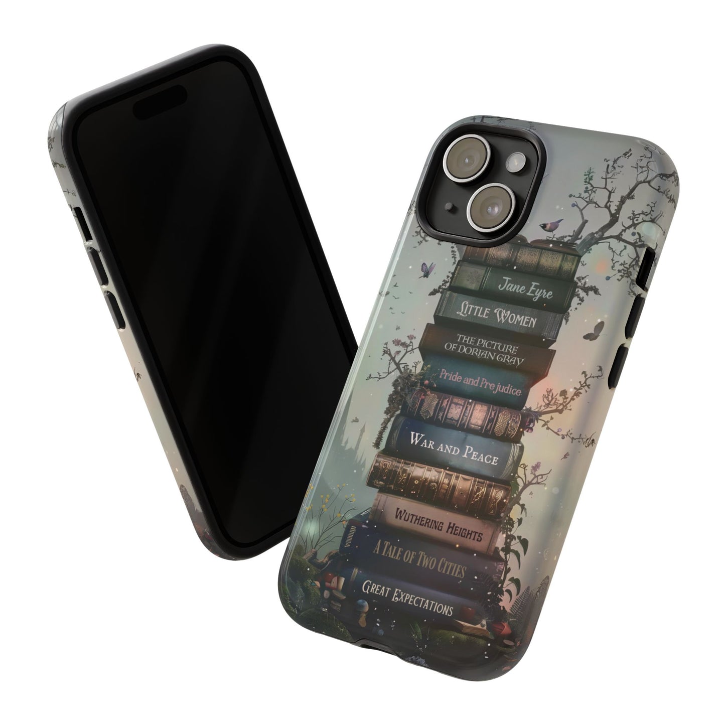 Mystic Teal - Custom Favorite Fantasy Book Phone Case with Personalized Bookshelf