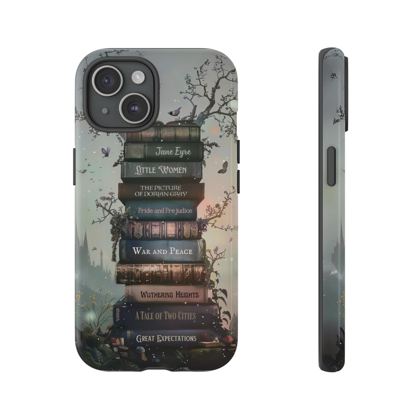 Mystic Teal - Custom Favorite Fantasy Book Phone Case with Personalized Bookshelf