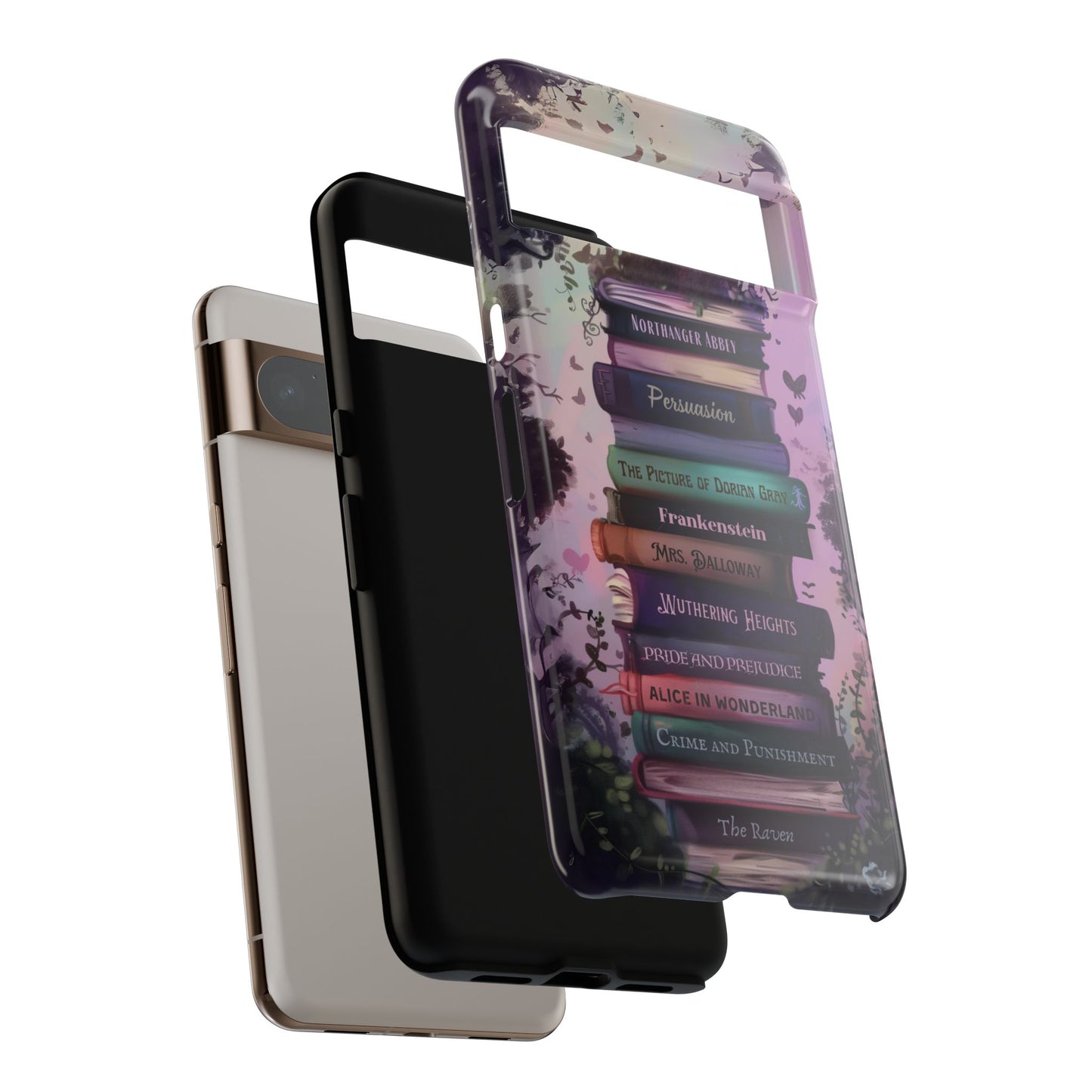 Purple Enchantment - Personalized Bookshelf Dark Fantasy Phone Case with Custom Bookshelf