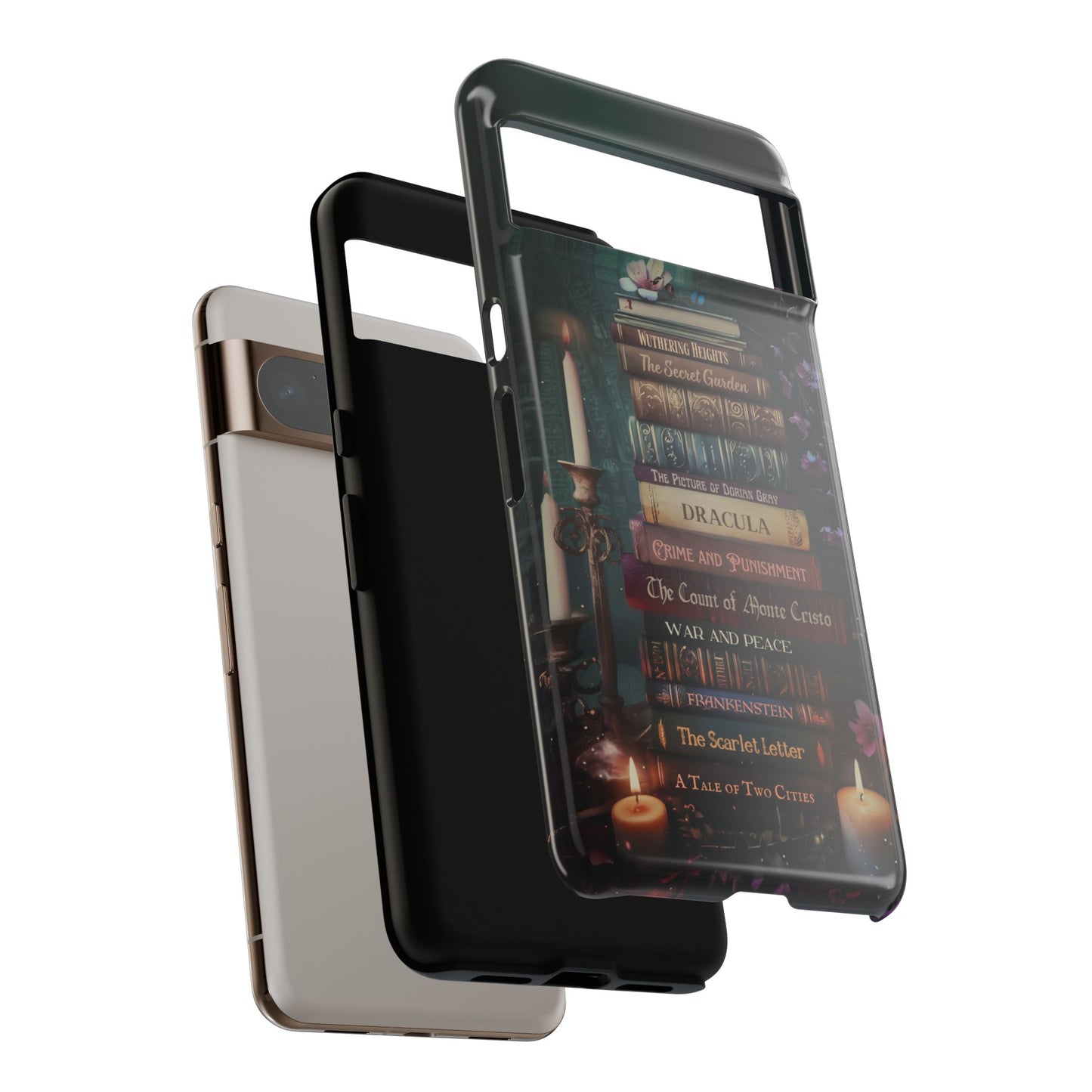 Books and Butterflies - Personalized Favorite Book Phone Case with Custom Bookshelf